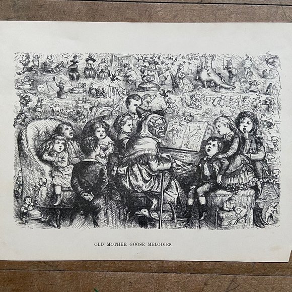 Thomas Nast, Mother Goose, Antique Print - Picture 1 of 4